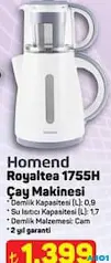 HOMEND ROYALTEA 1755H ÇAY MAKİNESİ
